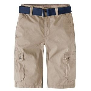 Levi's Boys Belted Cargo Shorts Khaki Kids 100% Cotton Size 4T, NEW